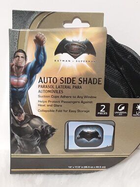 Batman v Superman Auto Side Window Sun Shade Blocker NEW NIP Superhero DC Comics